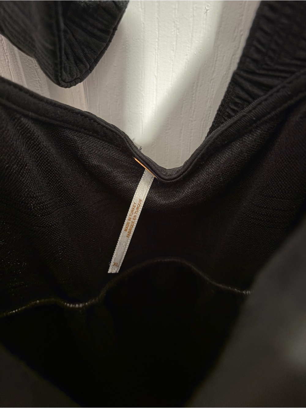 Free People Black Textured Puff Sleeve Mini Dress - Picture 2 of 4
